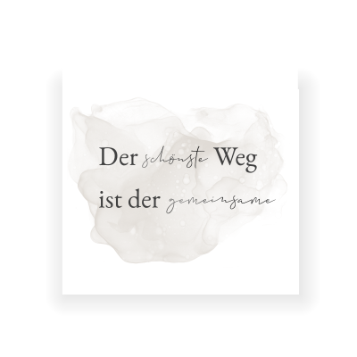 Quadratische helle Save the Date Karte mit Spruch und Aquarellverlauf