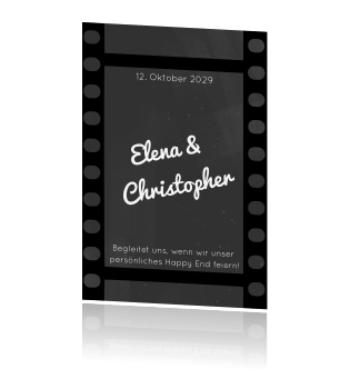 Hochzeitseinladungen Schiefertafel Look - 10 Stück Klappkarten